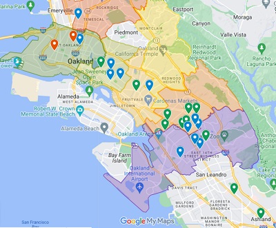 Picture of a google map of the Healthy Retail partner locations
